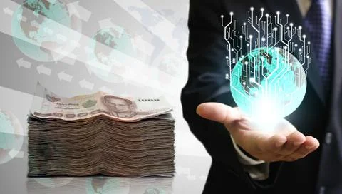 Financial technology concept Stock Photos