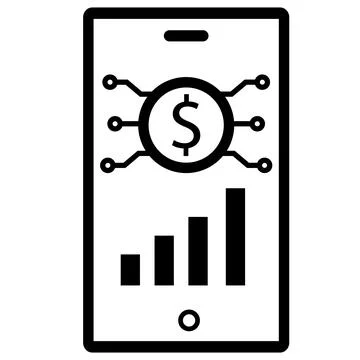 Financial technology icon. Financial technology smartphone with dollar Illustrazione stock