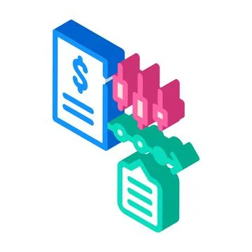 Financial time series data analysis isometric icon vector illustration Stock Illustration
