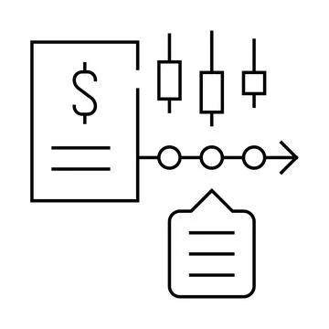 Financial time series data analysis line icon vector illustration Stock Illustration