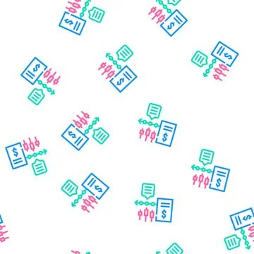 Financial time series data analysis vector seamless pattern Stock Illustration
