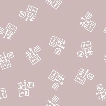 Financial time series data analysis line vector seamless pattern Stock Illustration