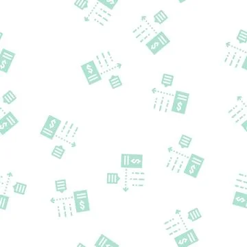 Financial time series data analysis glyph vector seamless pattern Illustrazione stock