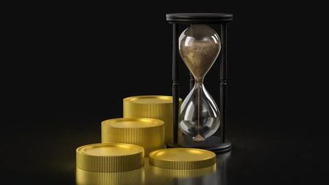 Financial Time Value Wealth Growth Concept 3d rendering.. Ilustración de archivo
