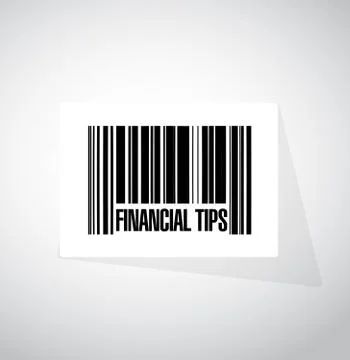 Financial tips barcode upc code sign concept Stock Illustration