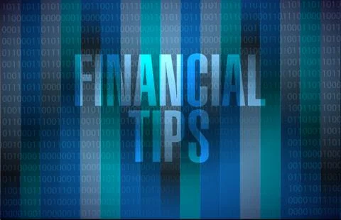 Financial tips binary background sign Stock Illustration
