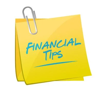 Financial tips memo post sign concept illustration Stock Illustration