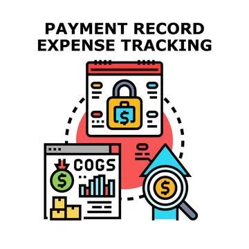 Financial tracking payment record expense monitoring diagram Illustrazione stock