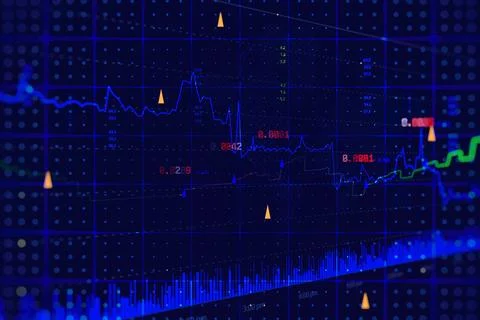 Financial trading chart background with digital stock market graphics, anal.. Stock Illustration
