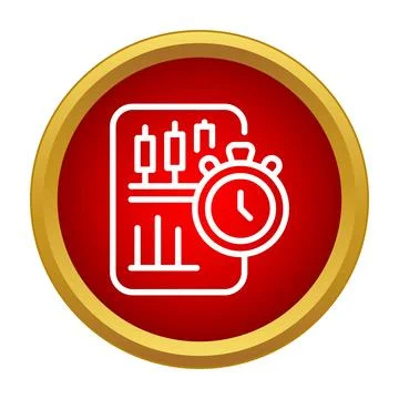 Financial trading chart timing and analysis icon 스톡 일러스트