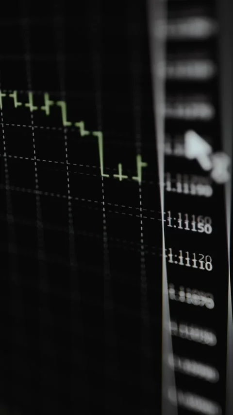 Financial trading chart tracking price movements Stock Footage 329329436