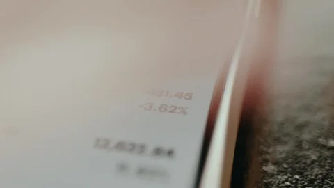 Financial trading interface showing a loss Stock Footage 330249899