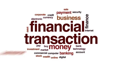 Financial transaction animated word cloud, text design animation. Stock Footage 80615445