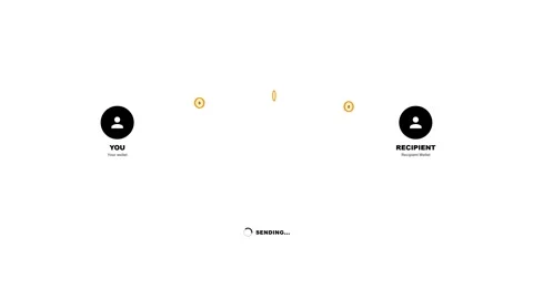 Financial transaction animation between users on white background. 4K Video stock 341694910