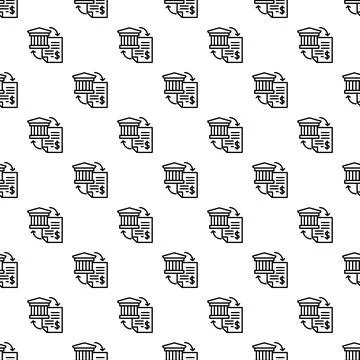 Financial transaction pattern showing currency exchange with bank 스톡 일러스트
