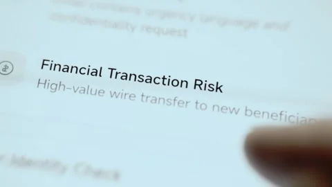 Financial Transaction Risk Indicator For High Value Transfer 4K Vídeo Stock 341853226