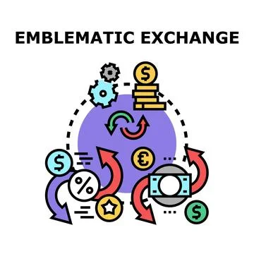 Financial transaction system developing business exchange processes Stock Illustration