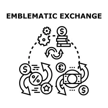 Financial transaction system developing business exchange processes Stock Illustration
