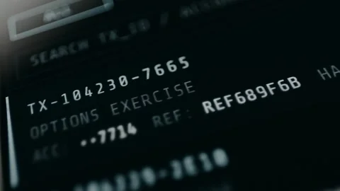 Financial Transactions from a Financial Database, records with TX IDs, account Stock Footage 331569280