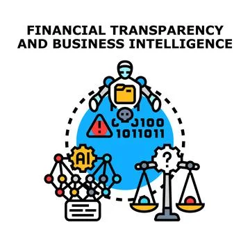 Financial transparency and business intelligence concept illustration Stock Illustration