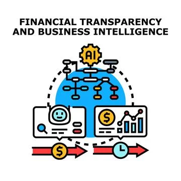 Financial transparency and business intelligence big data analysis Stock Illustration
