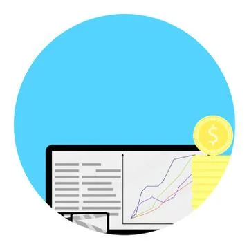 Financial trend chart icon app Stock Illustration