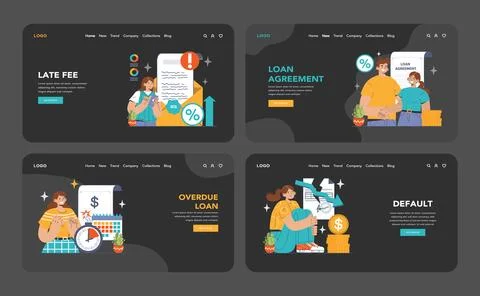 Financial Trouble set. Flat vector illustration Stock Illustration