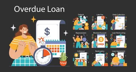 Financial Trouble set. Flat vector illustration Stock Illustration