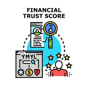 Financial trust score evaluation calculating online reputation metering Stock Illustration