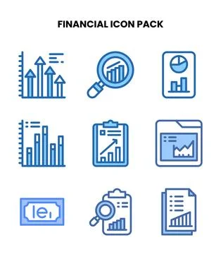 Financial Two Colour Vector Icons Pack Ilustración de archivo