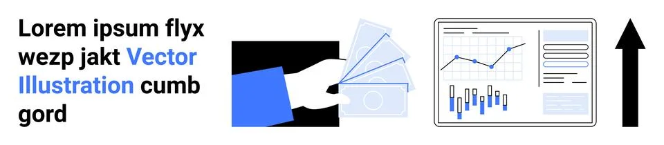 Financial Visualization Concept Featuring Data Analysis and Growth 스톡 일러스트