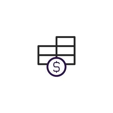 Financial visualization icon displaying growth and value with a graph and c.. Illustrazione stock