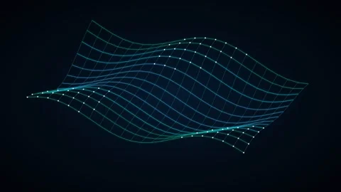 Financial Volatility Surface 3D Wireframe Mesh with undulating waves Stock Footage 345639129