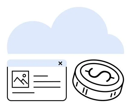 Financial web application and cloud storage integration for digital savings.. Stock Illustration