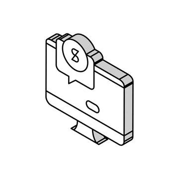 Financial web site computer screen isometric icon vector illustration Stock Illustration