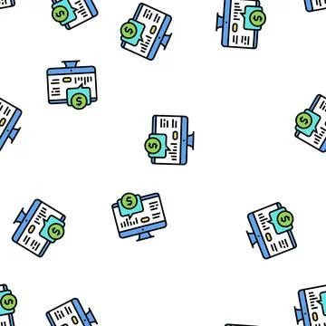 Financial web site computer screen vector seamless pattern Illustrazione stock