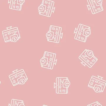 Financial web site computer screen line seamless pattern Stock Illustration