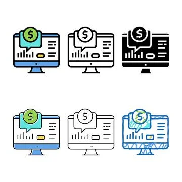 Financial web site computer screen color icon edition vector Stock-Illustration