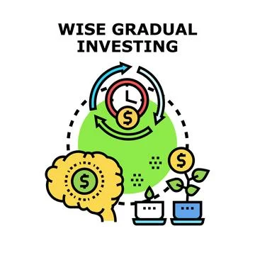Financial wisdom building wealth through gradual investing Stock Illustration