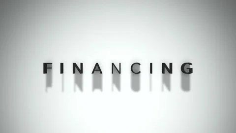 Financing 3D title animation matte black text on a white background Stock Footage 300717181