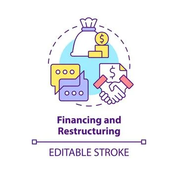 Financing and restructuring concept icon Stock Illustration