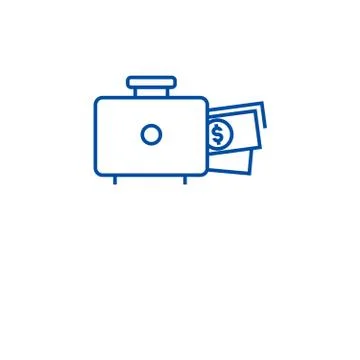 Financing available line icon concept. Financing available flat vector symbol Stock Illustration