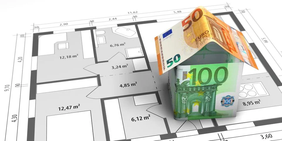 Financing house construction Stock Illustration