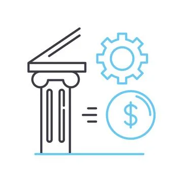 Financing services line icon, outline symbol, vector illustration, concept sign Stock Illustration