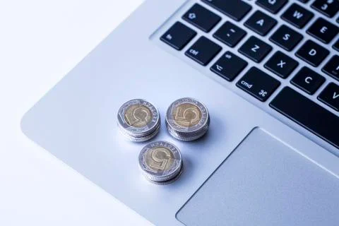 Finanes and computer Stock Photos