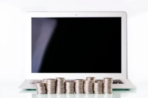 Finanes and computer Stock Photos