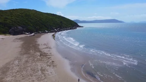 Finch Bay flyover looking north Cooktown Stock Footage 155040298