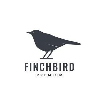 Finch bird perched modern shape logo design vector Stock Illustration