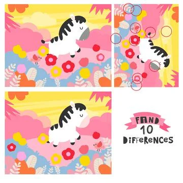 Find 10 differences Stock Illustration