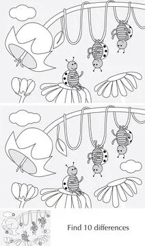 Find 10 differences Stock Illustration